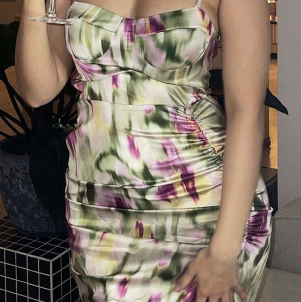Cider Illusion Ruched Midi Dress NEW Size XL - Picture 3 of 11